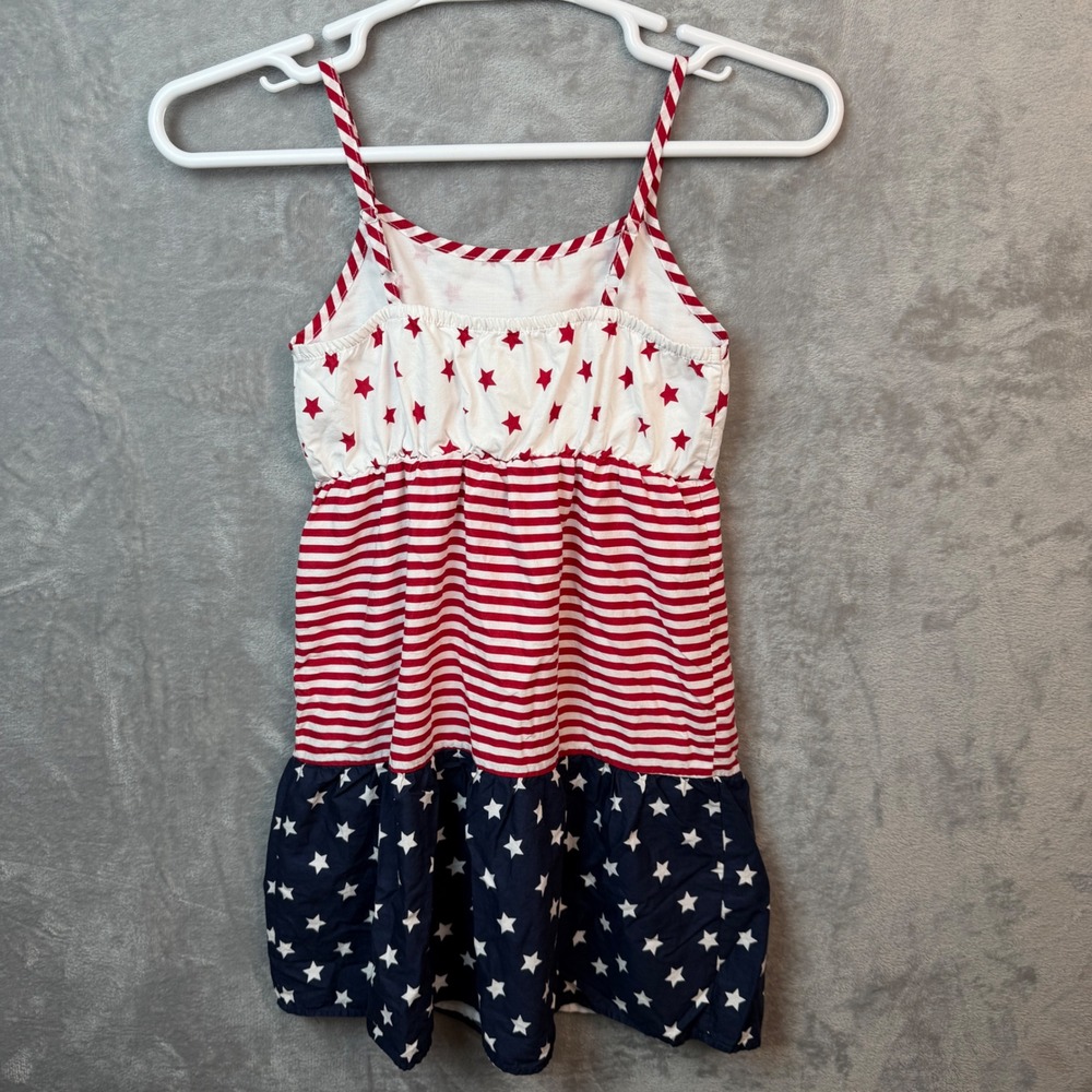 The Childrens Place Dress Girls 14 Red White Blue Stars Stripes Patriotic Summer - Picture 2 of 10